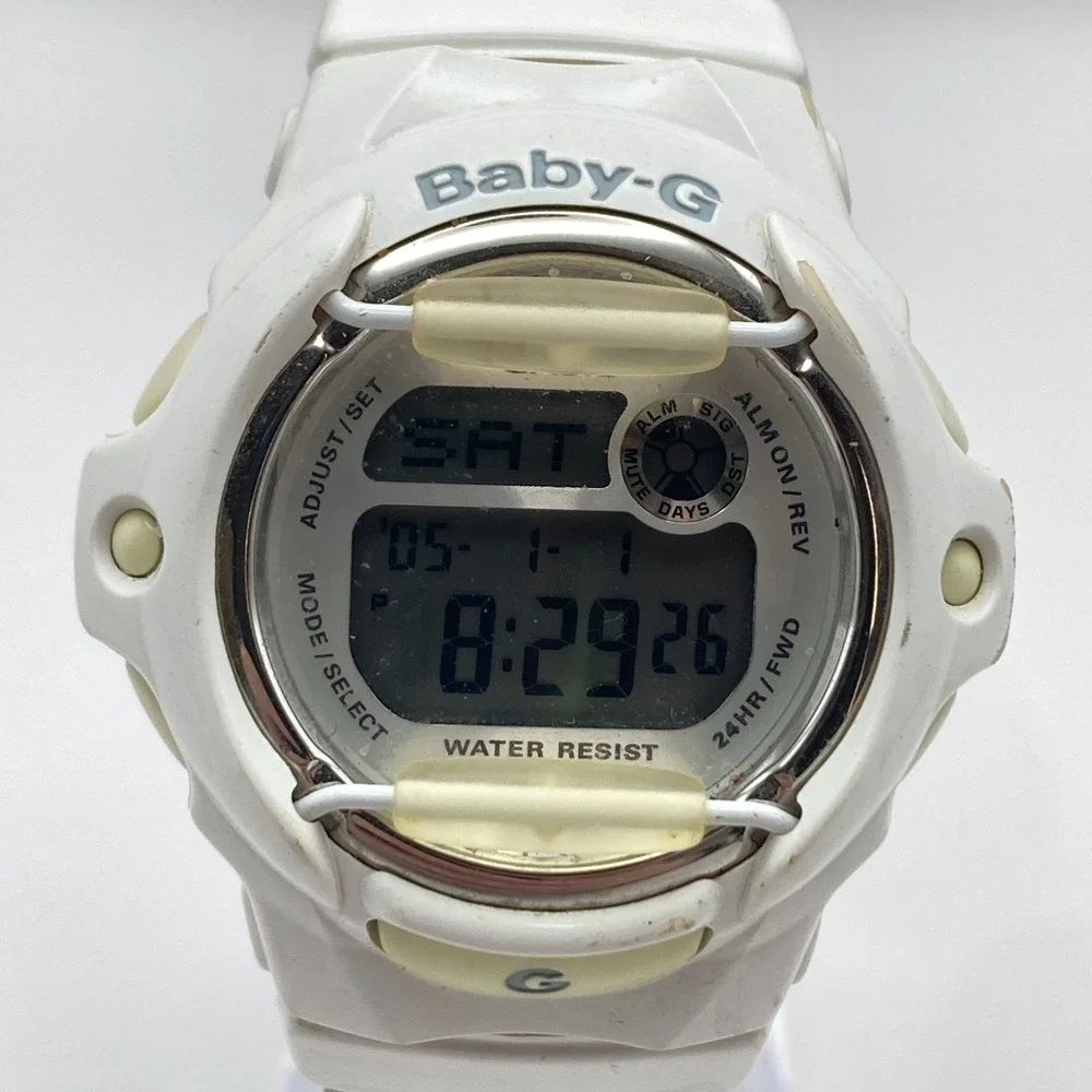 Casio Baby-G Womens Watch White Digital 3252 BG-169R World Time New Battery 8.5